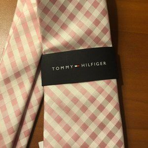 Tommy Hilfiger Pink and White Checkered Dress Tie NWT